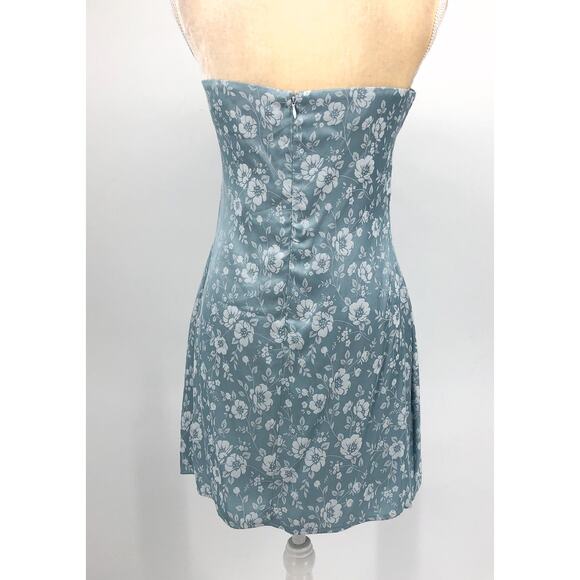 PRINCESS POLLY Women's Ramie Strapless Mini Dress Size 10 Blue Floral NWT - Picture 9 of 15